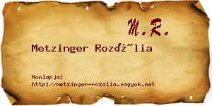 Metzinger Rozália névjegykártya